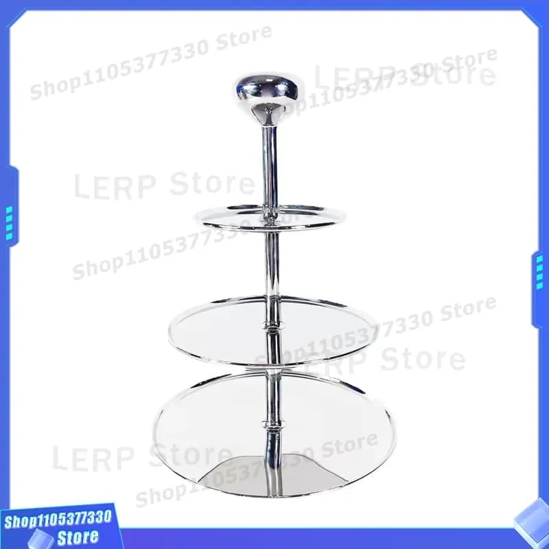 Nordic Stainless Steel 3 Tier Fruit Cake Stand Cold Food Rack Afternoon Tea Snack Tray Dessert Display Shelf Kitchen Ornament