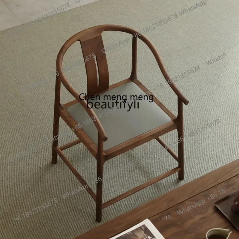 X 32 New Chinese-style solid wood armchair, black walnut, Tai Shi, three-piece set, master chair, Ming-style furniture
