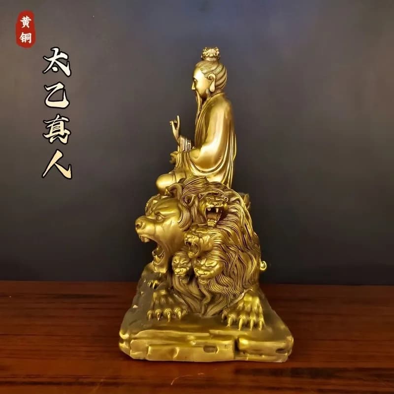 Pure Zhenren sculpture, cast copper ornament, Taiyi Jiu Ku Tianzun home desktop decoration