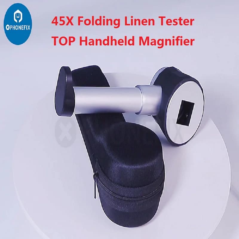 45X Handheld Professional Magnifying Glass Metal Magnifier Linen Tester Cloth Thread Counter Loupe for Seniors Reading Jewelry