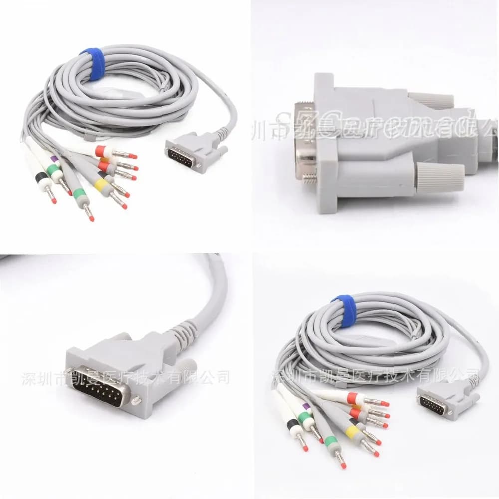 10-Lead ECG Cable with Banana Plug, Integrated Design for ECG Machine