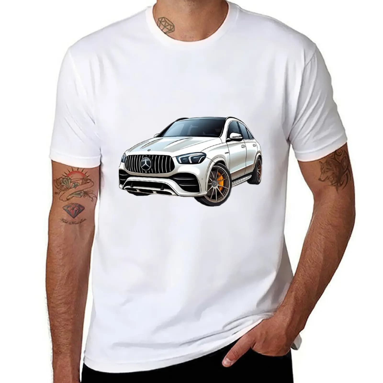 MB GLC white amg T-Shirt t shirt man designer essential t shirt T-Shirt