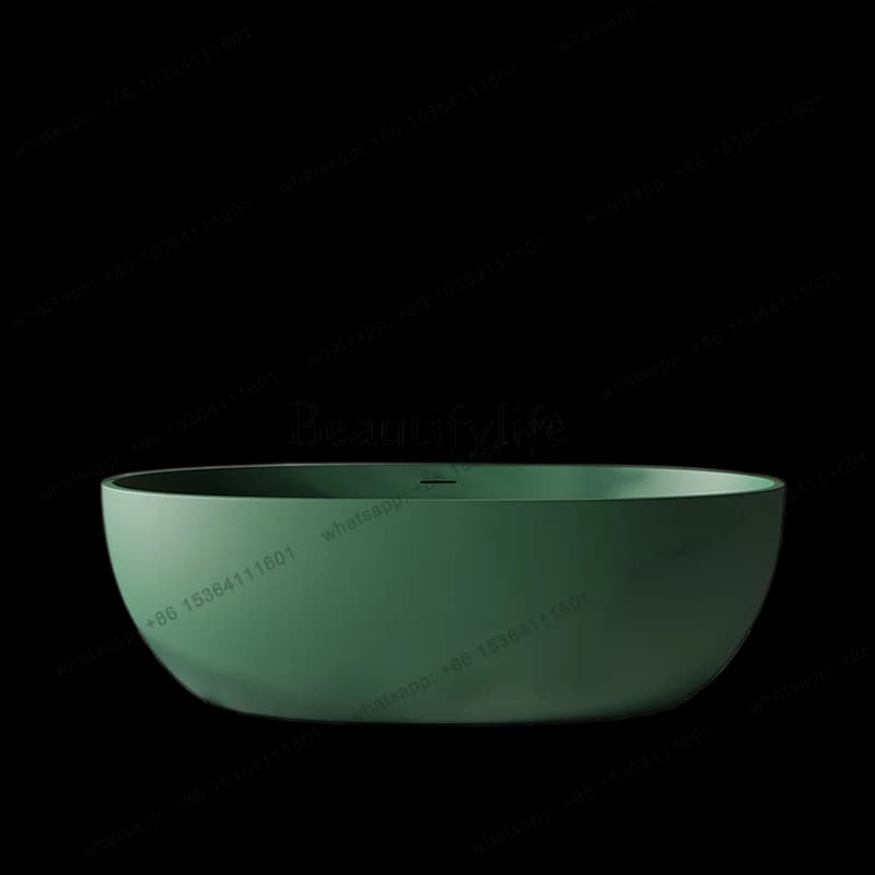 Homestay Internet celebrity home artificial stone bathtub integrated resin transparent oval double ceramic bathtub