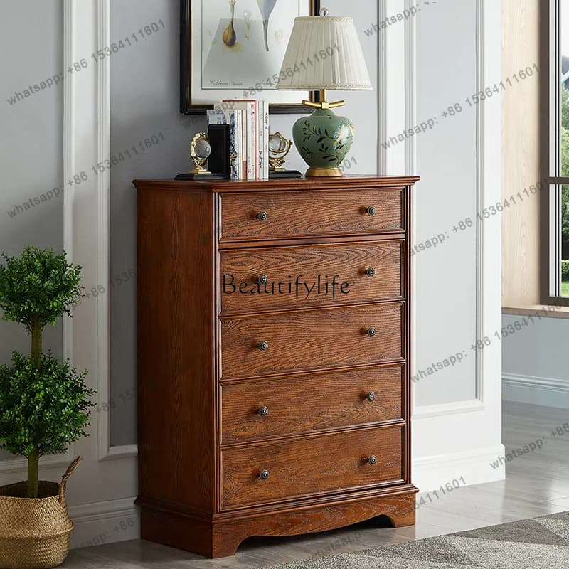 FG *All Solid Wood Shoe Cabinet Dust-proof Storage American Rotating Shoe Cabinet