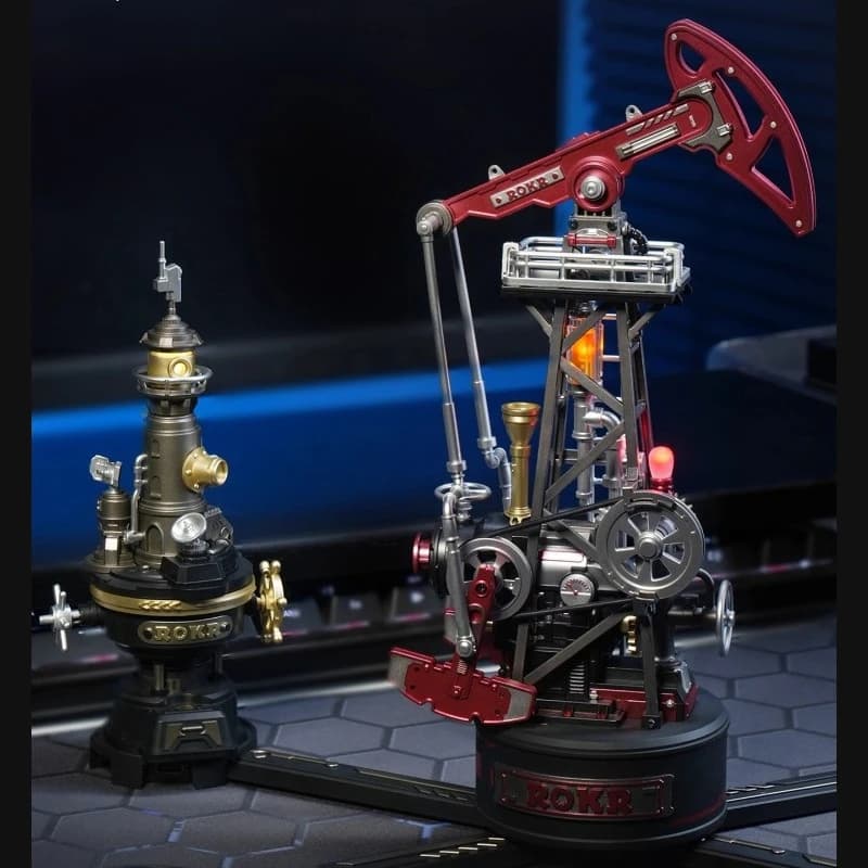 Ruoke Industrial City Pilot Lighthouse Core Drilling Machine Handmade DIY Birthday Gifts for Boys and Girls