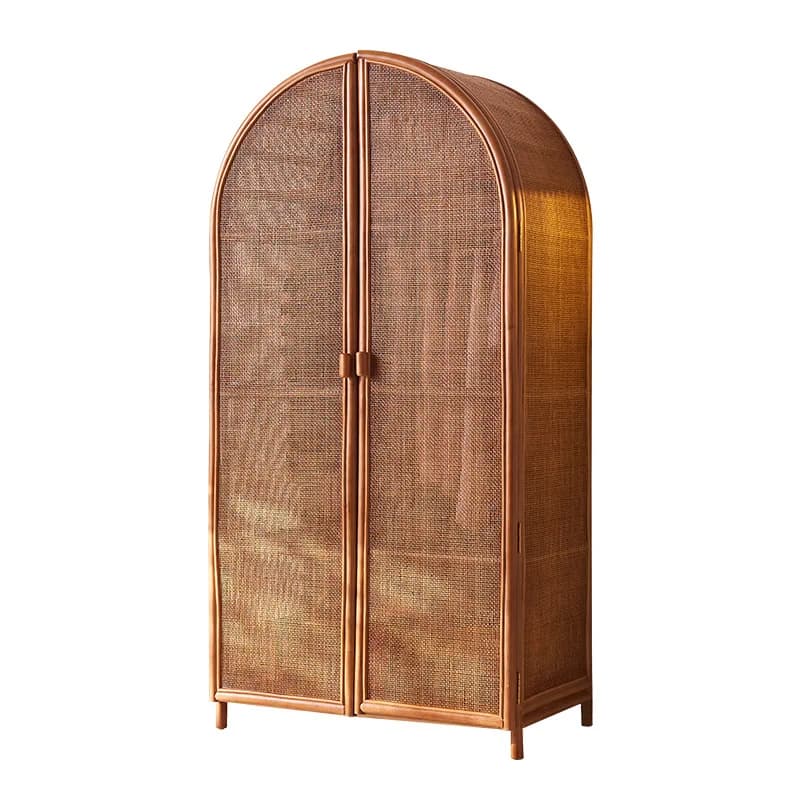 LMM double door bedroom locker B & B antique breathable full rattan wardrobe