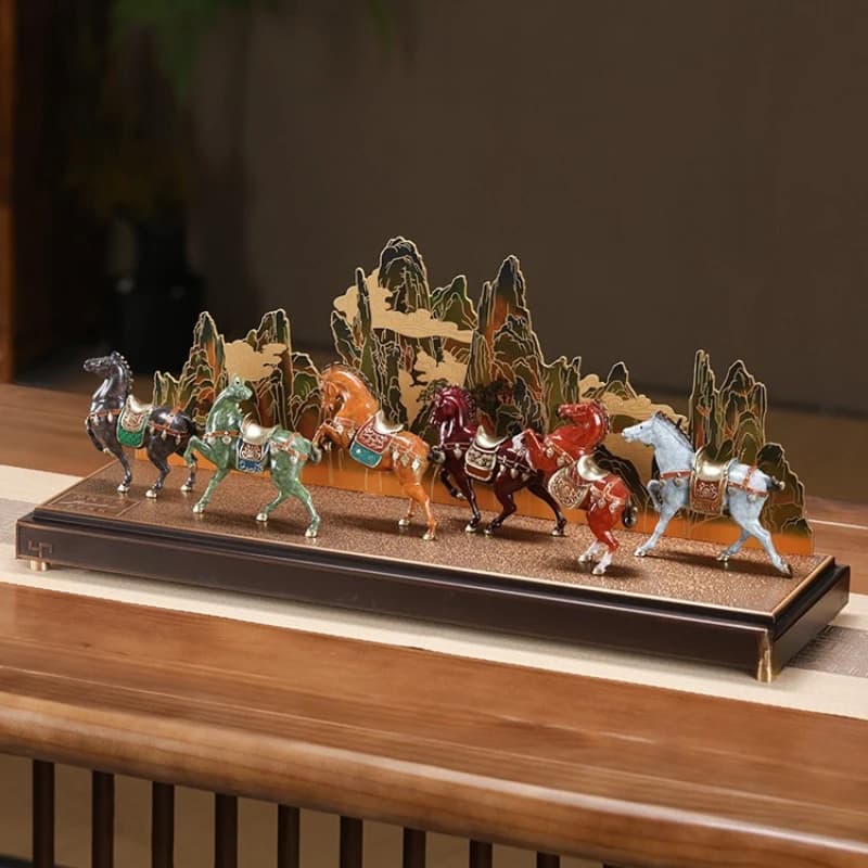 Qianqiu Junye Ornament Zhaoling Liujun Horse Ornament Home Furnishing Entrance Desktop Decoration Craft Gifts