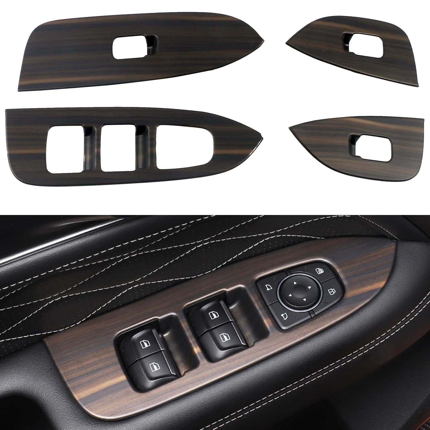 Only Fit LHD! Car Accessories For GWM Tank 300 2020 2021 2022 2023 2024 ABS Interior Window Switch Lift button Cover Trim 4pcs