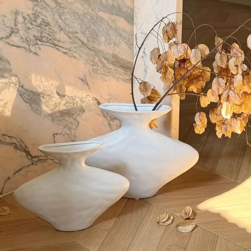 Light Luxury Ceramic Vase Ornament High-end Living Room Creativity Jarrones تحف كبيره للمنزل Decoration Home Floreros Altos