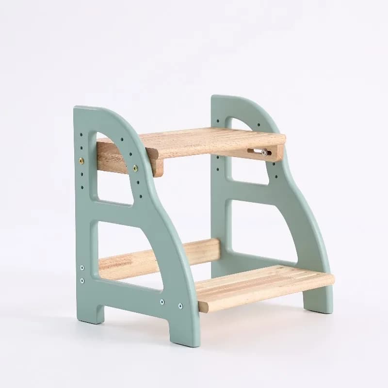 Two-step handmade wooden step stool practical rack for children for bedrooms, bathrooms, sinks and kitchens