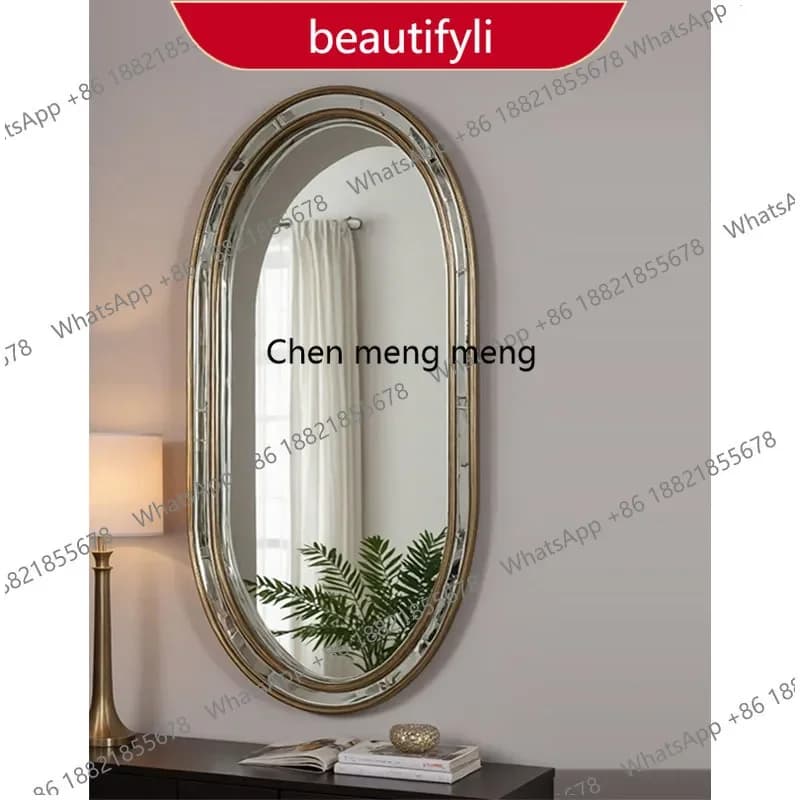 PP Custom French arch half-body mirror wall mounted vintage vanity dressing mirror vintage decorative mirror