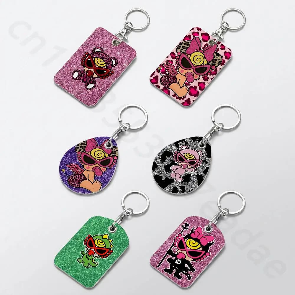 H-Hysteric Cute M-Mini Personalised Print Card Holder Suitable For Holder Girls Door Card Case Women Badge Holder Keychain