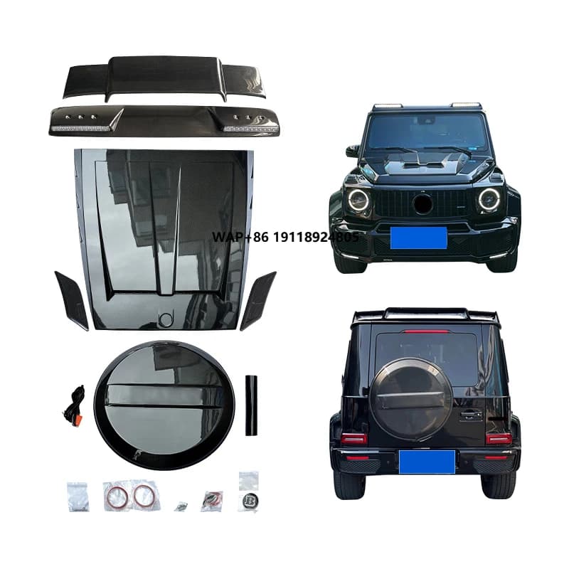 Car Modification Spoiler Engine Hood Bodykit Tire Cover-G630 G35 G500 Carbon Fiber New Condi for  2019-2024 G Class
