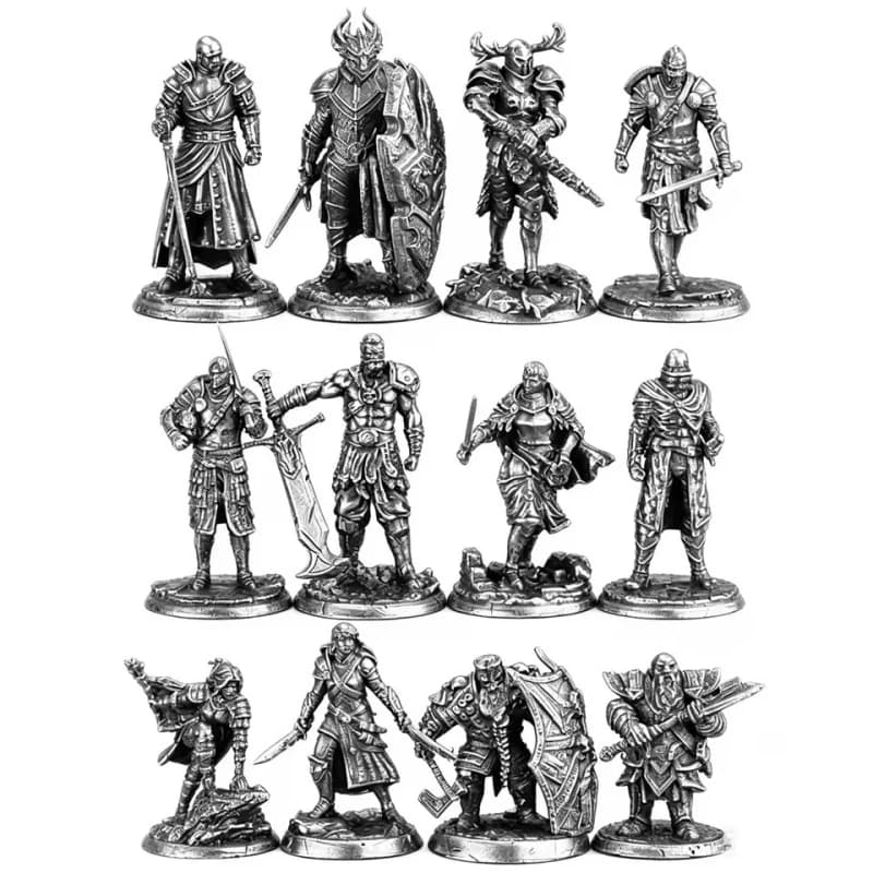 Metal White Copper Soldier Miniature Model Static Desktop Ornament Table Game Chess Paintable Desktop Decoration Accessories