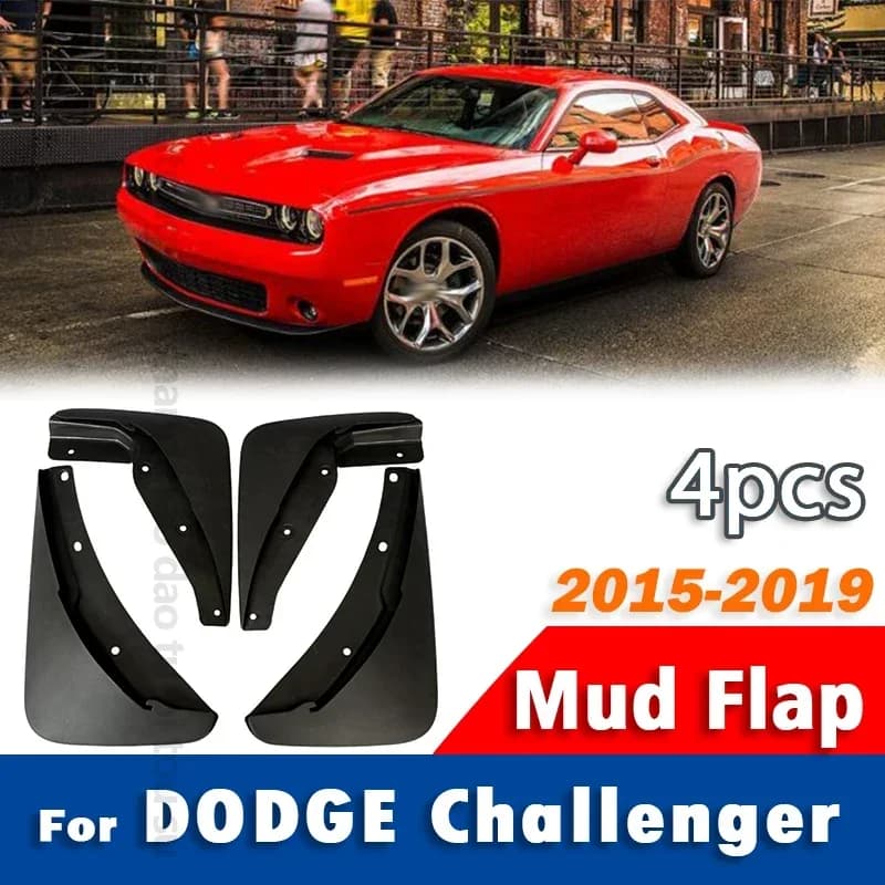 4PCS Splash Guards Mud Guards Mudguards for Dodge Challenger Mud Flaps 2015 2016 2017 2018 2019 2020 not fit for wide-body