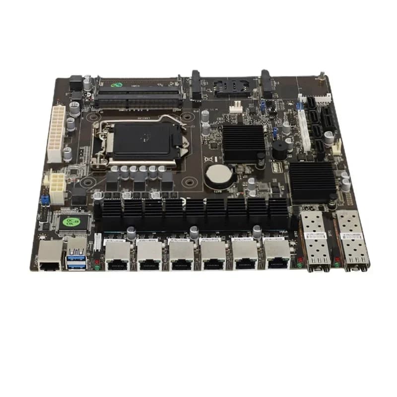 Hot Sales B85 Optical Port Soft Routing Motherboard Industrial Computer Motherboard Large Enterprise Router 6-port Gigabit Dual