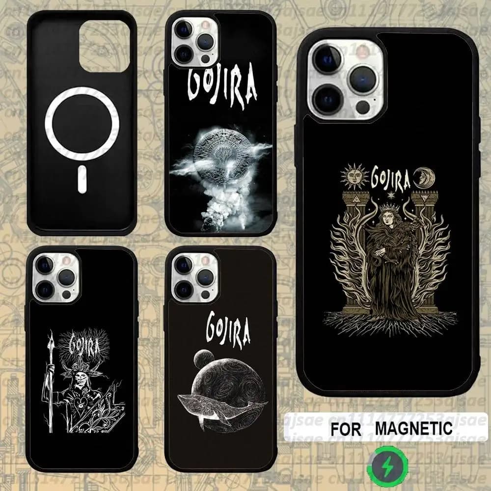 Band G-Gojira Mea Culpa For Magsafe Wireless Charger Case For iPhone 18,15,16,17,13,14,11,12,Pro,Max,Plus,E,Air,Mini Protection