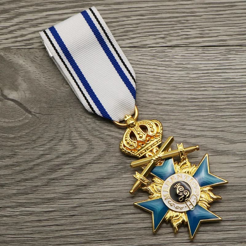 Bavarian Crown Cross Metal Enamel Badge, Replica