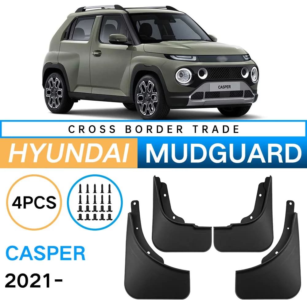 Mudflaps Fender for Hyundai Casper 2021-2024 Mud Flaps Car Tire Front and Rear Wheels Fender Accessorie 4pcs Black