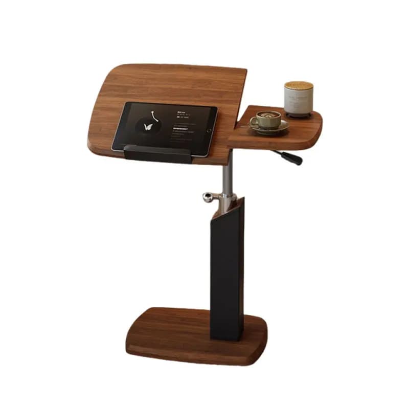 Medieval style lifting table, living room sofa, small table, removable bedside computer table, saddle leather desktop, flip edge