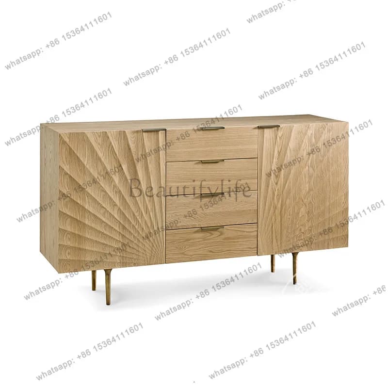 Solid wood dining side cabinet Nordic wabi sabi antique drawer storage cabinet