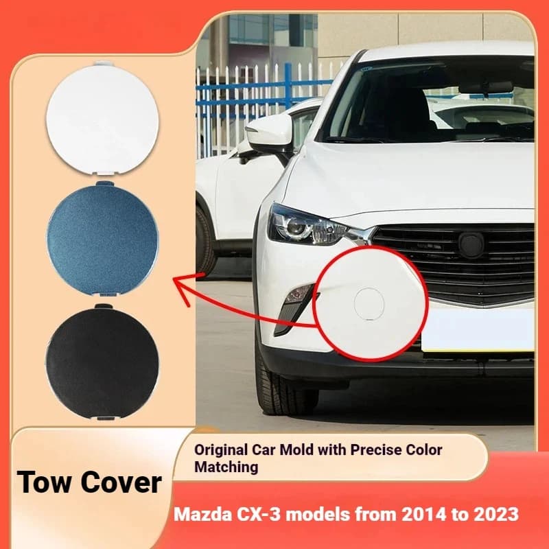 For 14-23 Mazda CX-3 Trailer Cover Front Bumper Cover Accessories Tow Hook Cover Trailer Cover