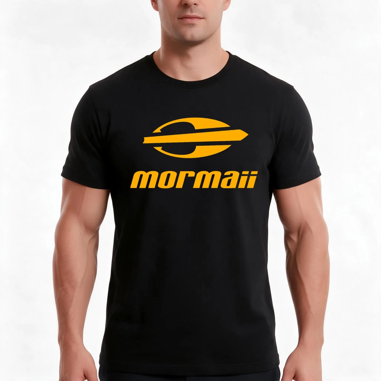 Mormaii Design T-Shirt, Summer Casual Cotton Tee, Oversized Streetwear Tops, Vintage Graphic Print, Loose Fit Short Sleeve