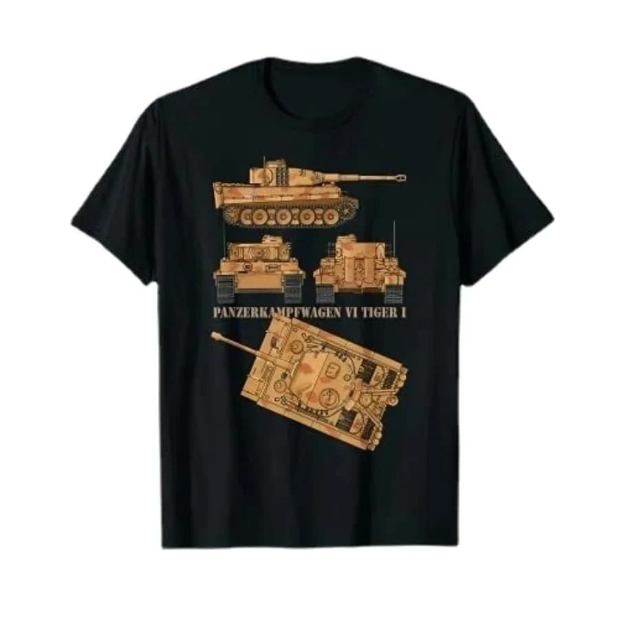 Panzer VI Tiger I  Army Tank Illustration Men T-shirt