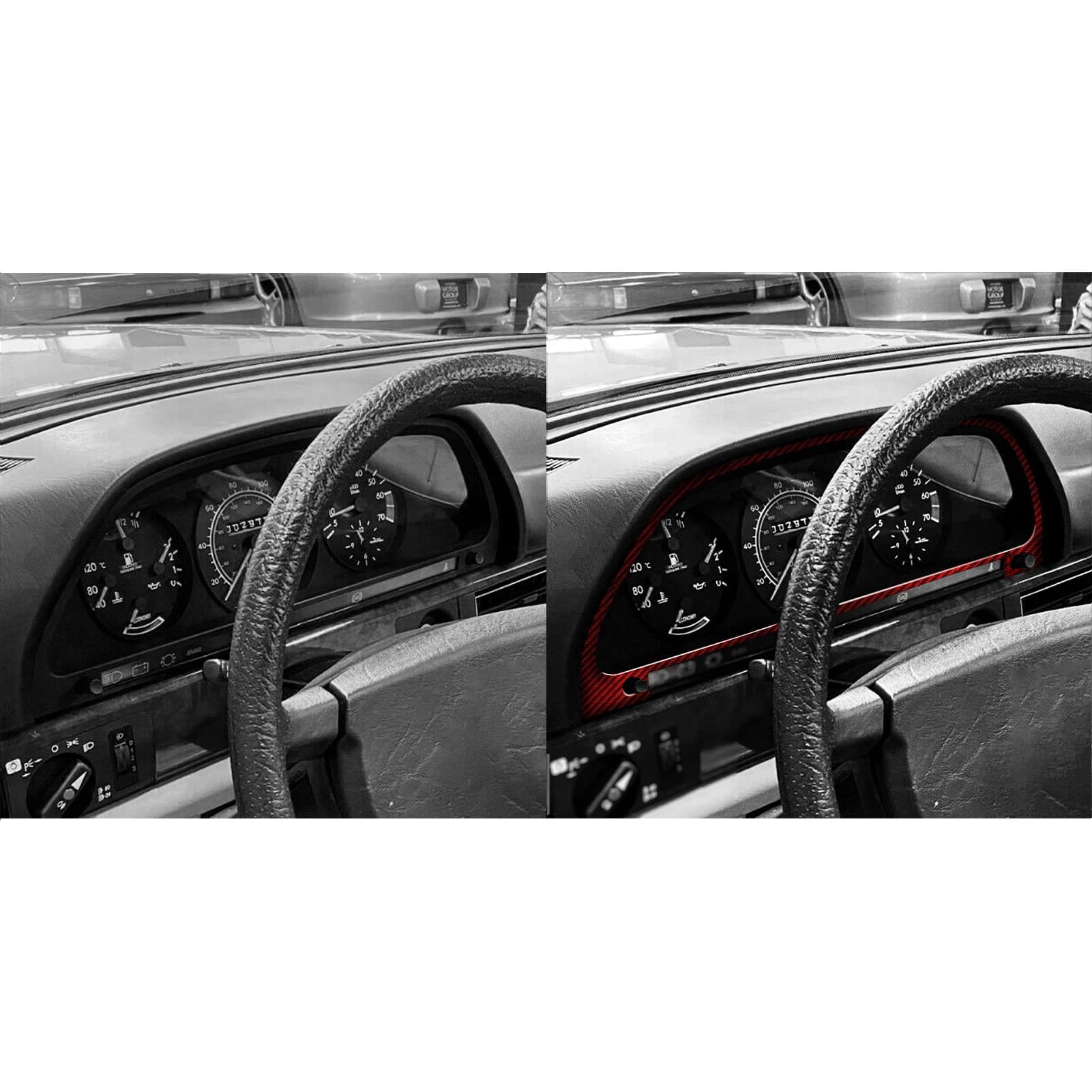 For Mercedes Benz S Class W126 1980-1991 Carbon Fiber Dashboard Panel Car Interior Accessorie Modification Trim Stickers