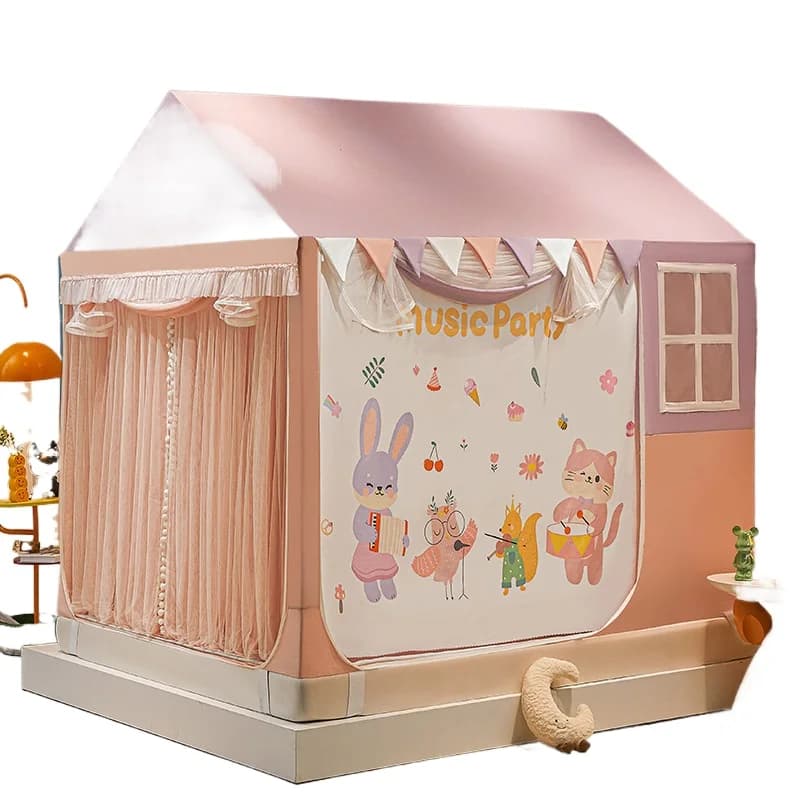 Summer new children's printed cartoon small house dust mosquito net baby mosquito net