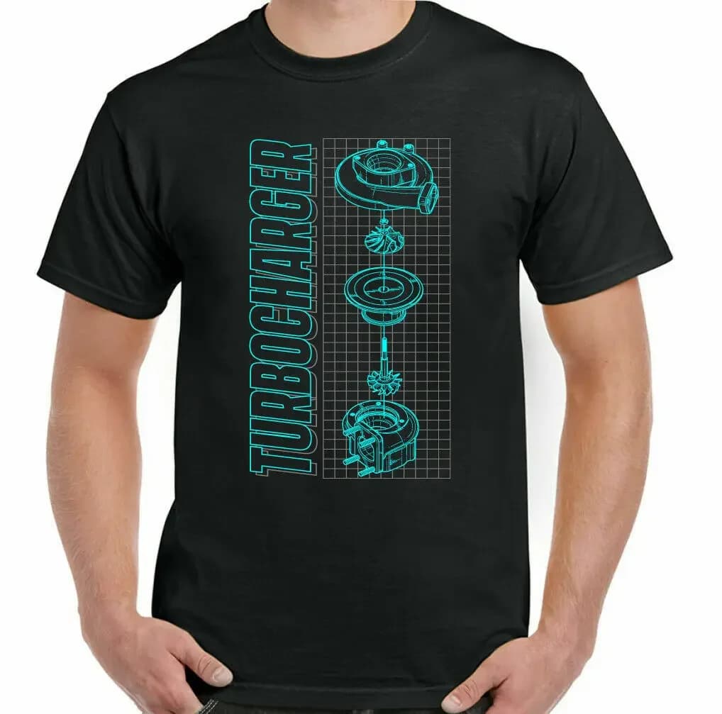 Turbocharger Car Motor Spare Part Drifting Sports T-Shirt. Summer Cotton O-Neck Short Sleeve Mens T Shirt New S-3XL