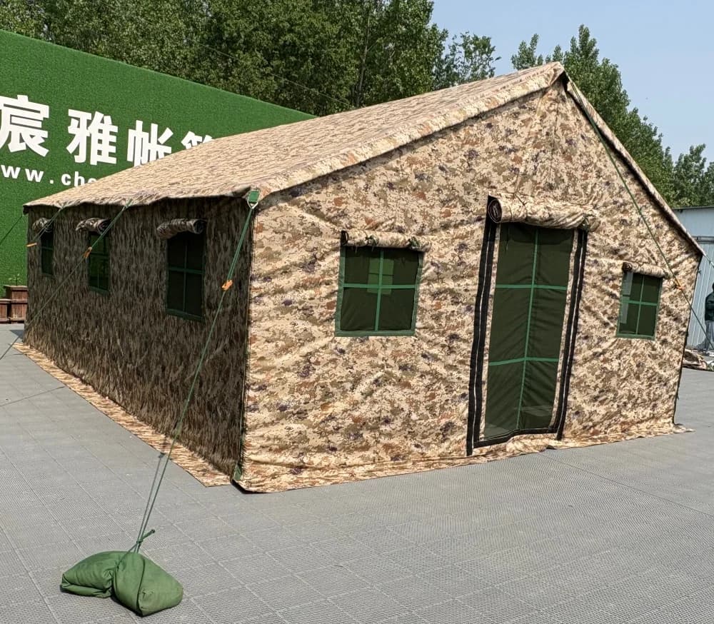 5m By 6m Customized Durable Frame Waterproof Camouflage Tactical Tent With Insulated Warm Layer