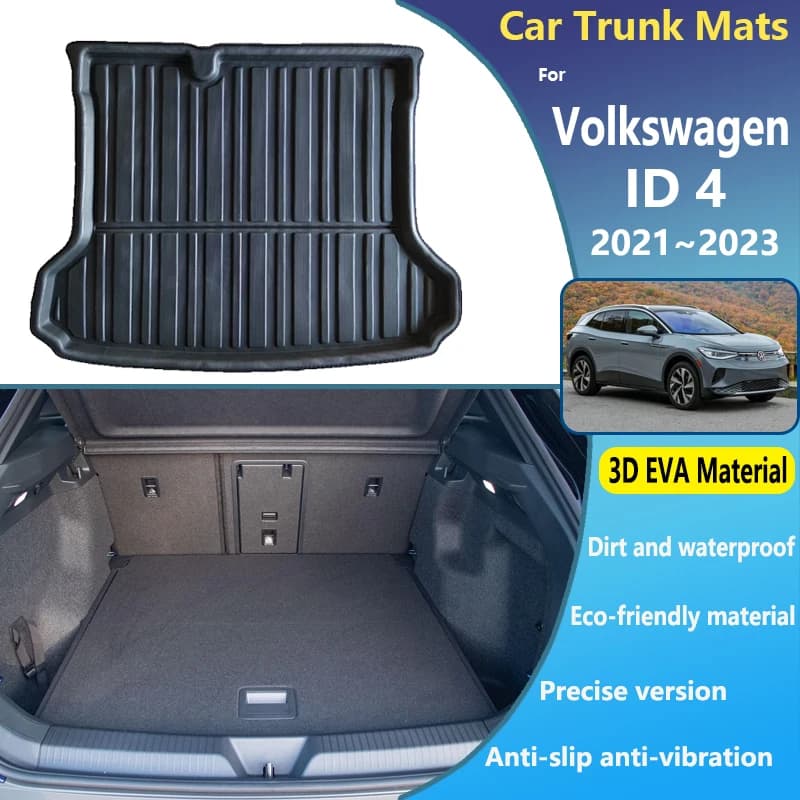 Car Trunk Mats for Volkswagen ID 4 Accessories 2021 2022 2023 VW ID4 Waterproof Protect Trunk Liner Anti-Slip Cargo Pad 3D EVA