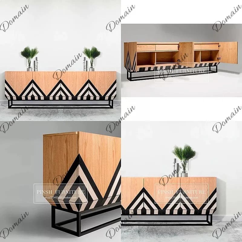 American Light Luxury TV Cabinet Modern Simple Sideboard Storage Console Table for Small Spaces