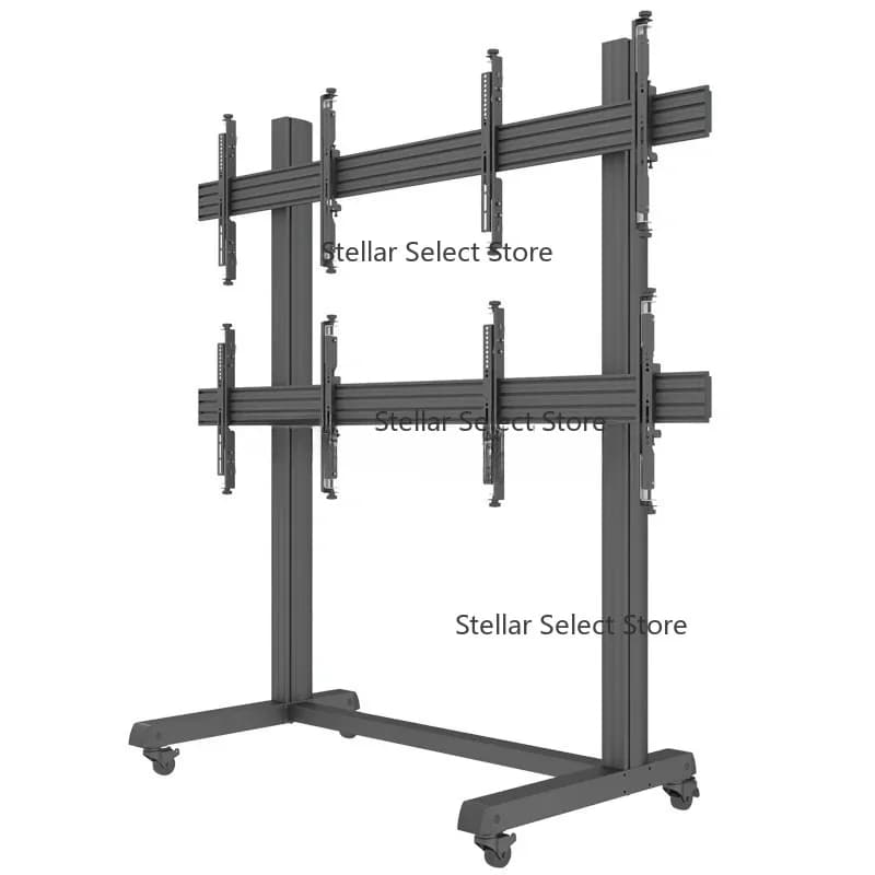 Support 32-65inch 2x2 3x2 Quad Screen TV Stand 4 TVs Videowall Stand Seamless Splicing Mobile TV Wall Mount bracket