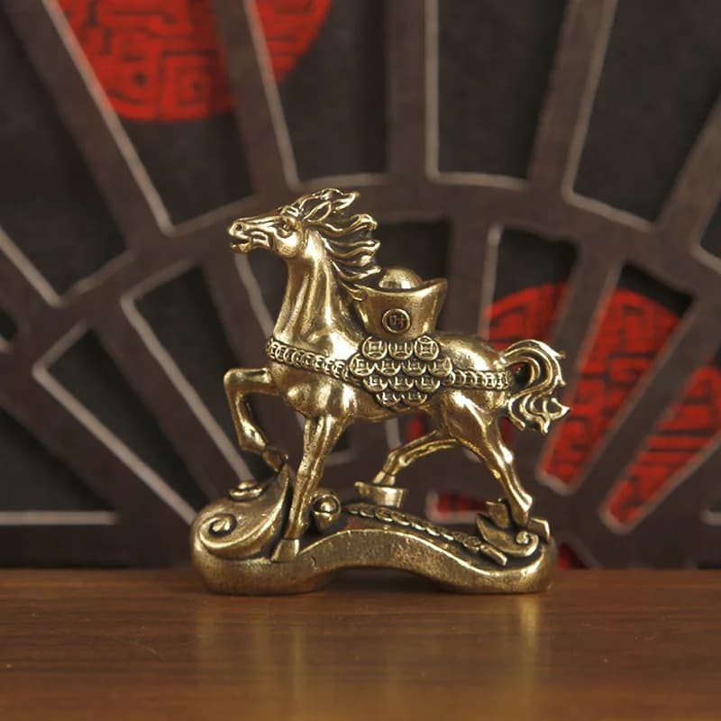 Solid Ingot Ornament for Year of the Horse, a Desktop Decoration to Bring Wealth and Prosperity