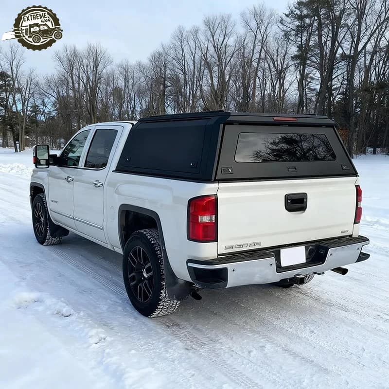 Heavy-Duty Off-road Waterproof Locking Aluminum Pickup Cover Hardtop Topper Truck Canopy GMC Sierra Chevy Silverado 1500 2500