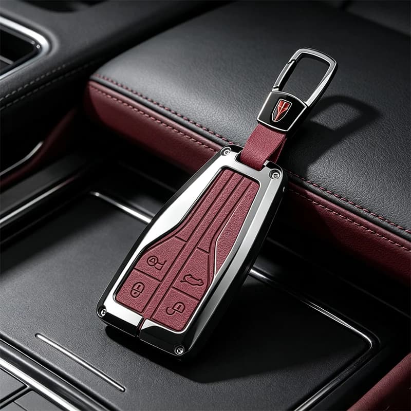 Metal Car Key Cover Case Holder for Hongqi HS5 HS7 HS E HS9 Logo Keychain Bag Interior Protection Shell Accessories