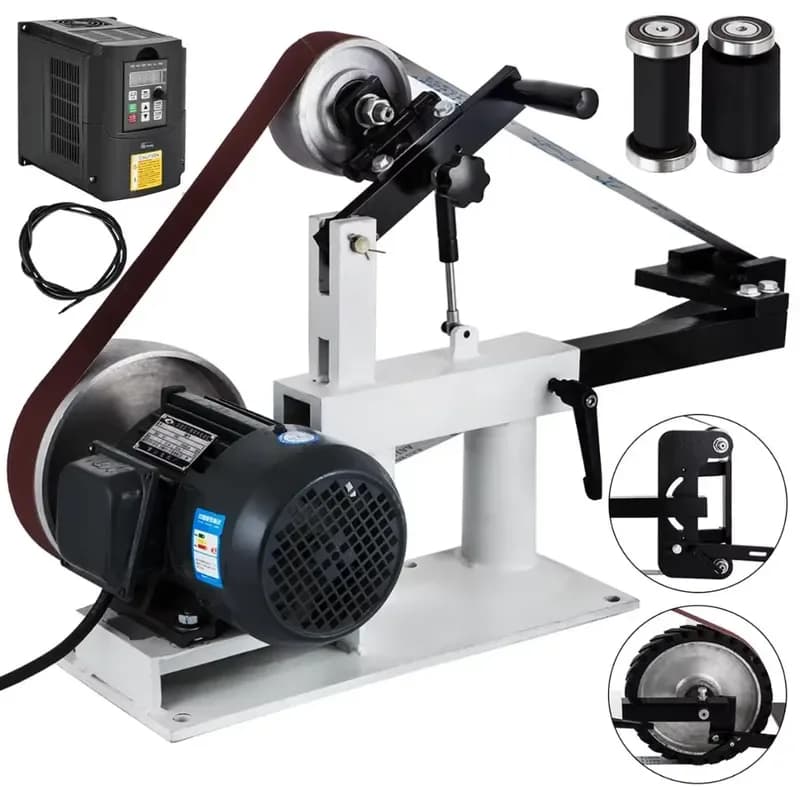 High Quality 427X12" Wheel & Flat Platen Tool Rest 2horsepower 220 Volt Belt Grinder 2" X 82" Grinder Variable Speed