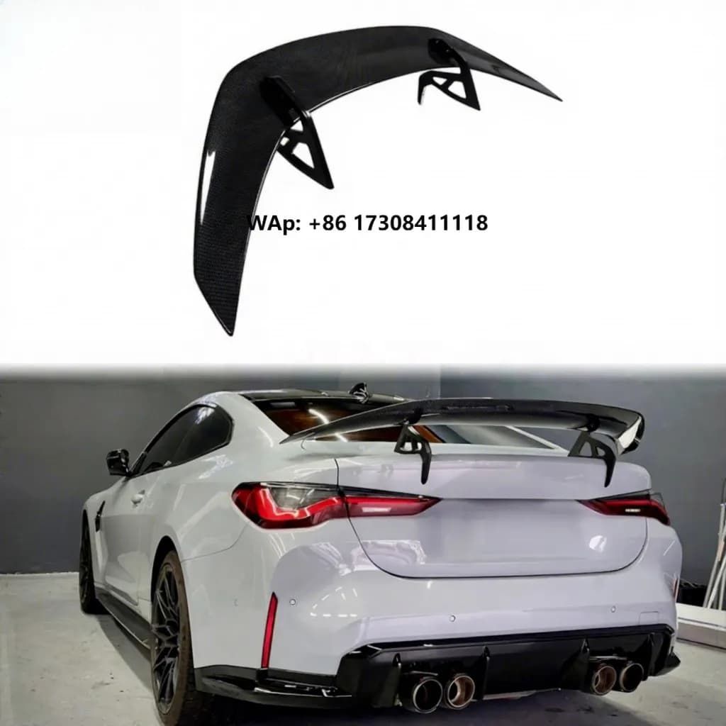 Dry Carbon Fiber AD Style Swan Neck Wing for G80 M3 G82 M4 Competition Car Rear Spoiler Rear Wing Splitter Body Kit