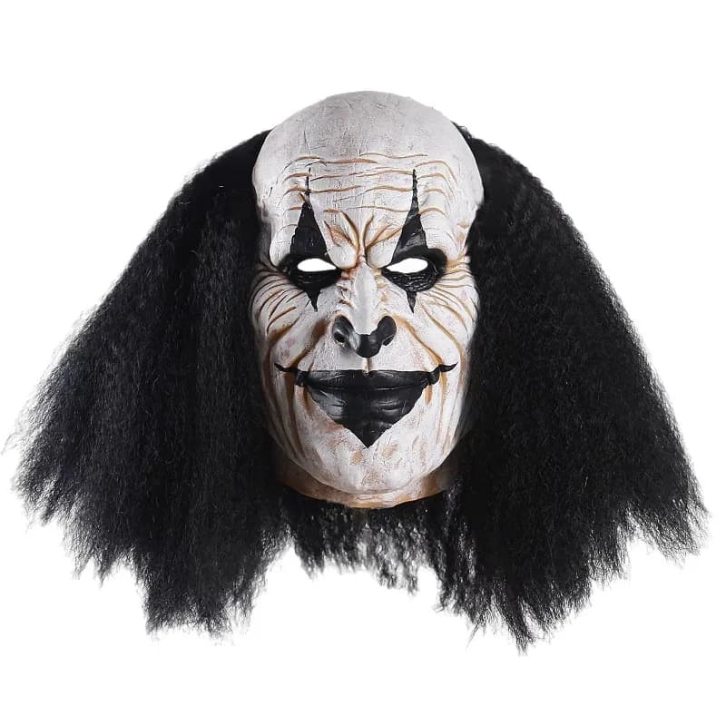 Halloween Horror Clown Mask Latex Full Face Wig, Party Show Props Carnival Funny Hood
