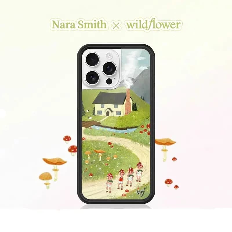 Wildflower Ins Nara Smith Phone Case for IPhone16 15 14 13 12 17 11 18 Pro Max Plus Air Pastoral House Baby Shockproof Cover