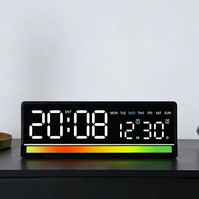 New Color Sound Activated Clock Simple Multifunctional LED Electronic Alarm Clock for Bedroom Bedside Home Decor