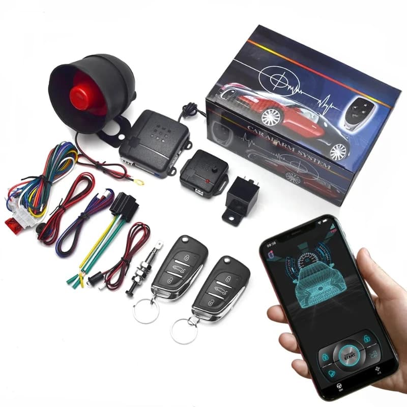 Universal 12V Car Alarm Remote Car Alarm Security System Keyless Entry with 2 Remote Controls Siren Car Security System Suite