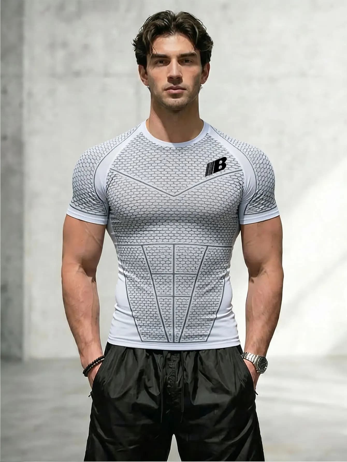 2026 Summer Sports T Shirt Men Gyms Short Sleeve Fitness T-Shirt Male Quick-Dry Workout Outdoor Tight Tees Tops Men Sportswear