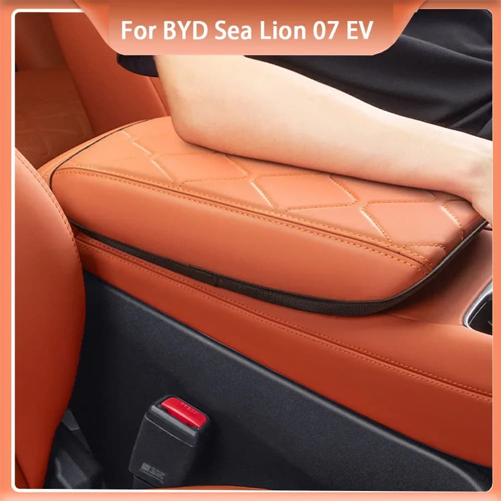For BYD Sea Lion 07 EV Center Console Armrest Box Leather Cover Car Interior Modified Protective Cover Accessories