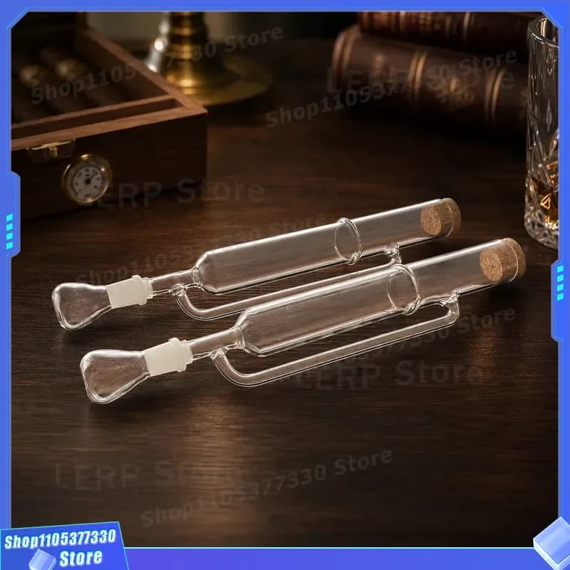 Transparent Glass Aromatherapy Tube for Cigar Humidor Seasoning and Moisturizing Display Case Incense Mellowing Maintenance