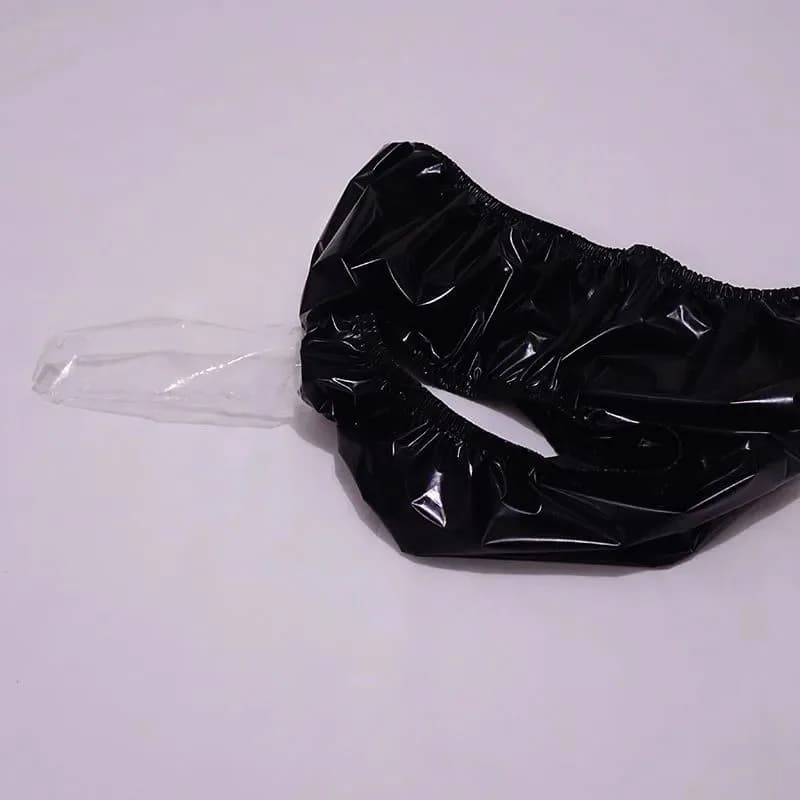 Men Sexy EPU Plastic Briefs Ultra-thin Transparent Soft JJ Sheath Safety Panty Black Gloss Waterproof Adult Baby Panties ABDL