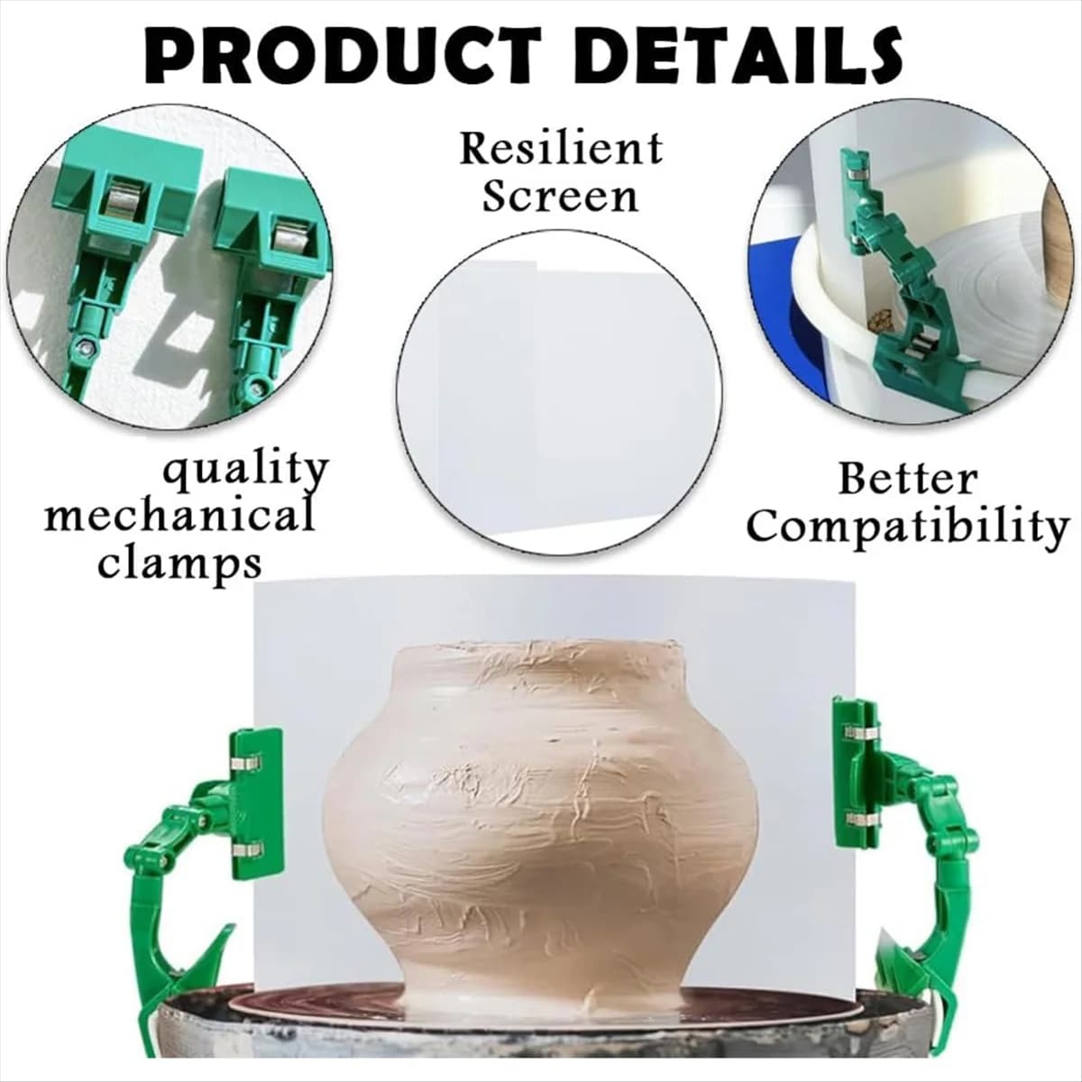 SSR Clay Screen for Pottery Tool 34x9 Inch Ceramic Splash Protection Shield , with Pottery Sponge,for Pottery Wheel Machine