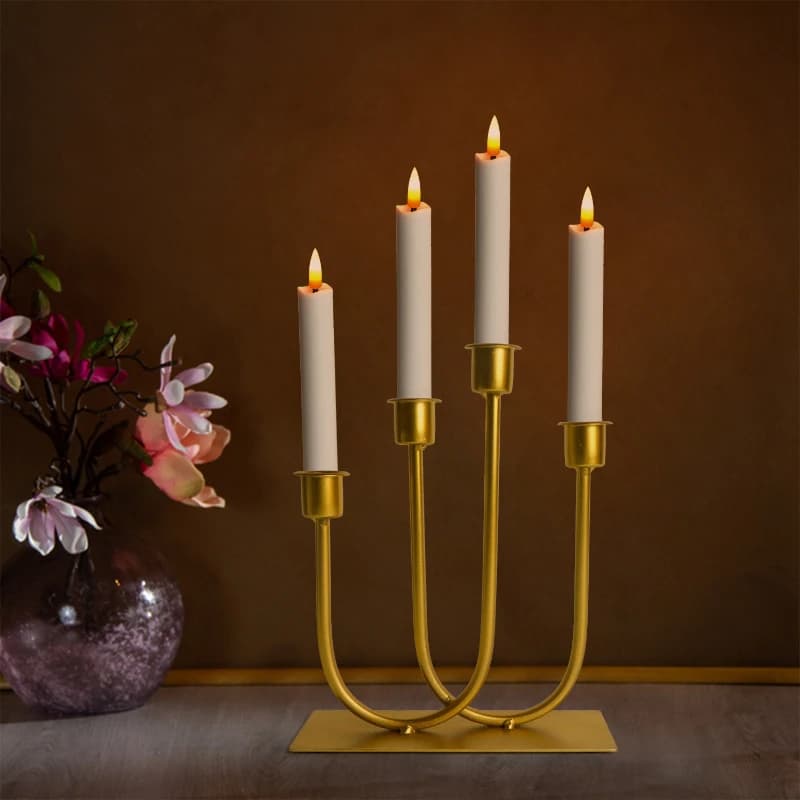 European Retro Birthday Party Candle Base Wedding Decoration Ornament French High-end U-shaped Iron Candle Holder Home Decor